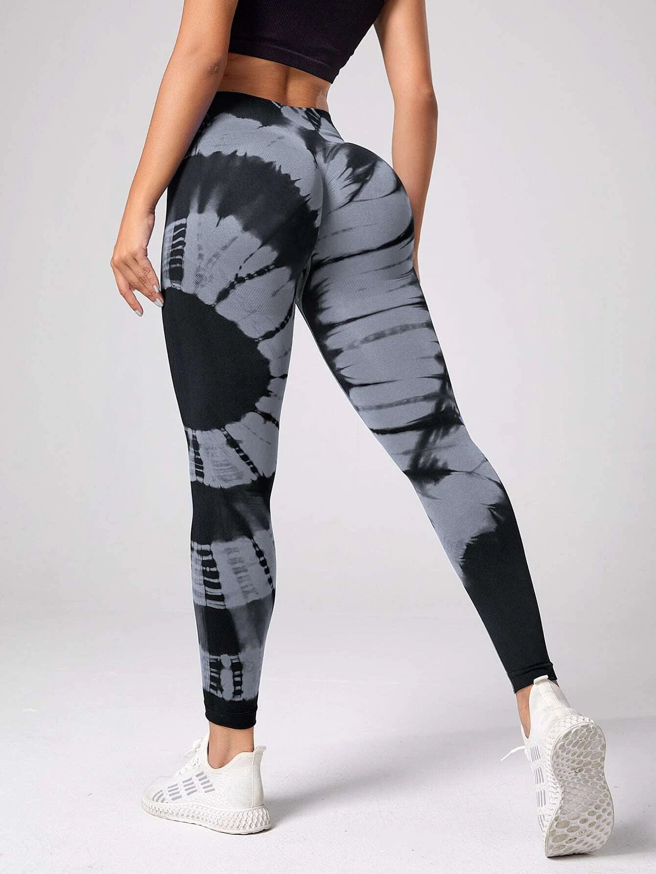 Yoga Trendy Tie Dye Yoga Leggings Seamless High Stretch Scrunch Butt Gym Leggings