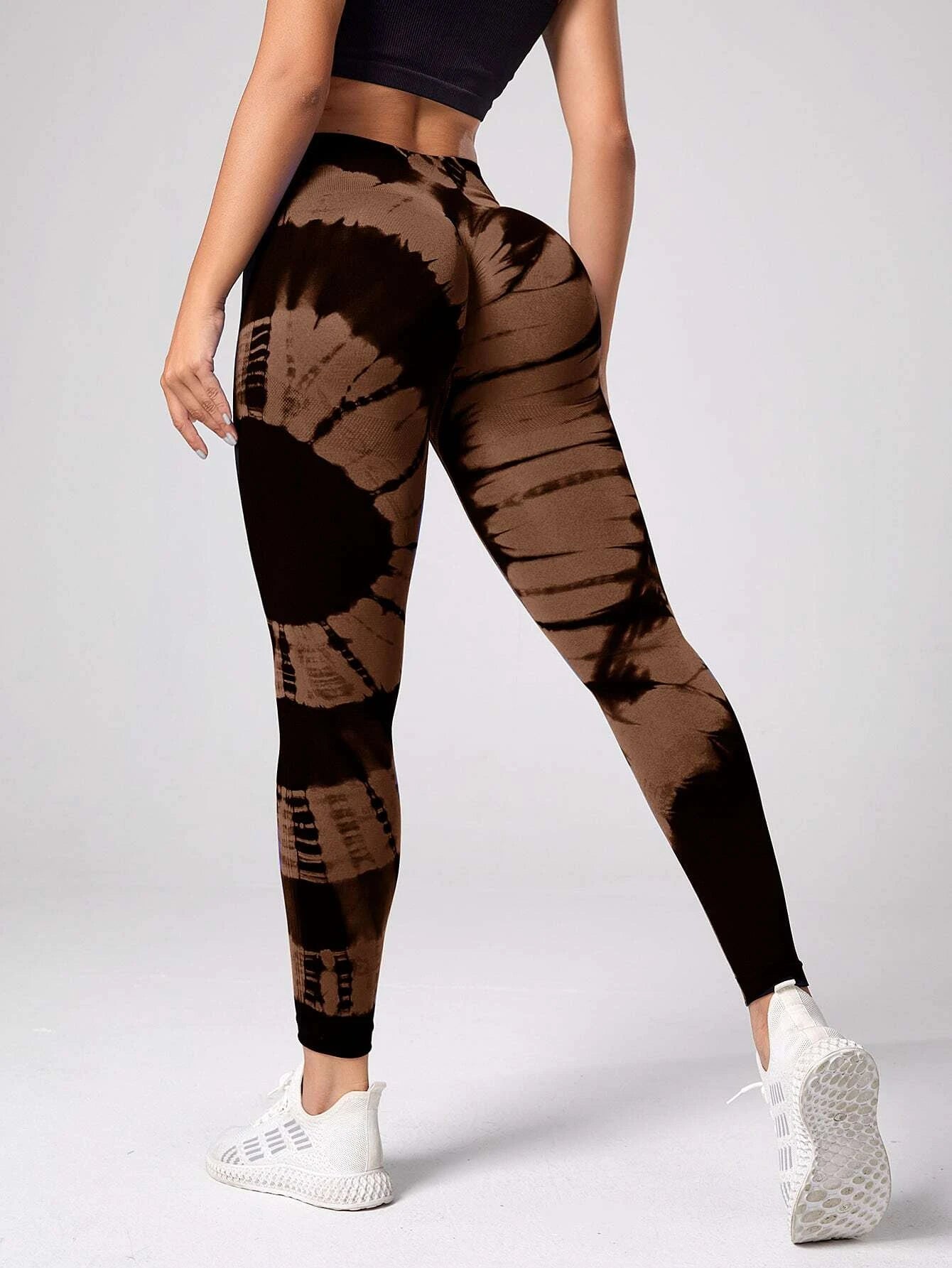 Yoga Trendy Tie Dye Yoga Leggings Seamless High Stretch Scrunch Butt Gym Leggings