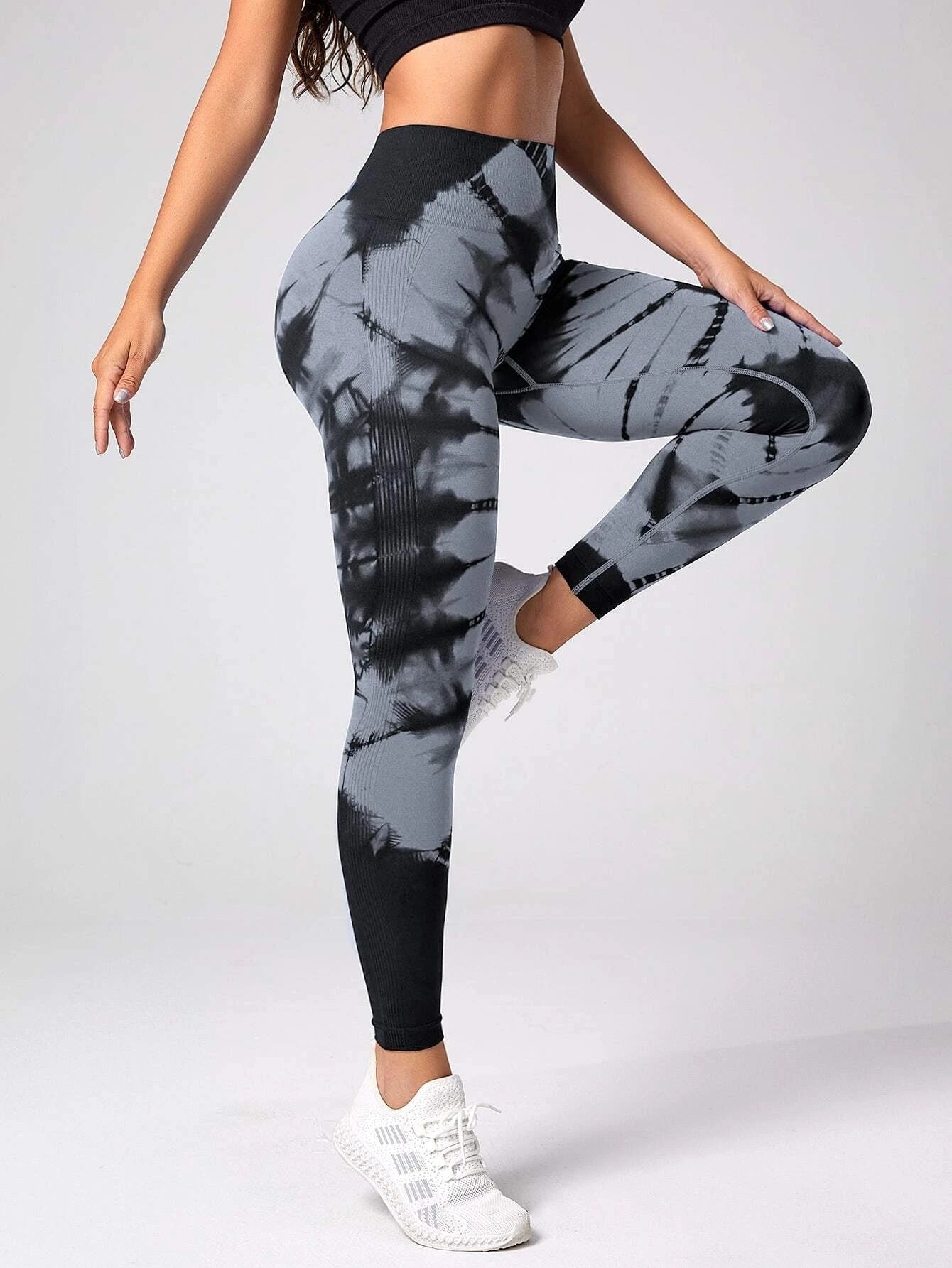 Yoga Trendy Tie Dye Yoga Leggings Seamless High Stretch Scrunch Butt Gym Leggings