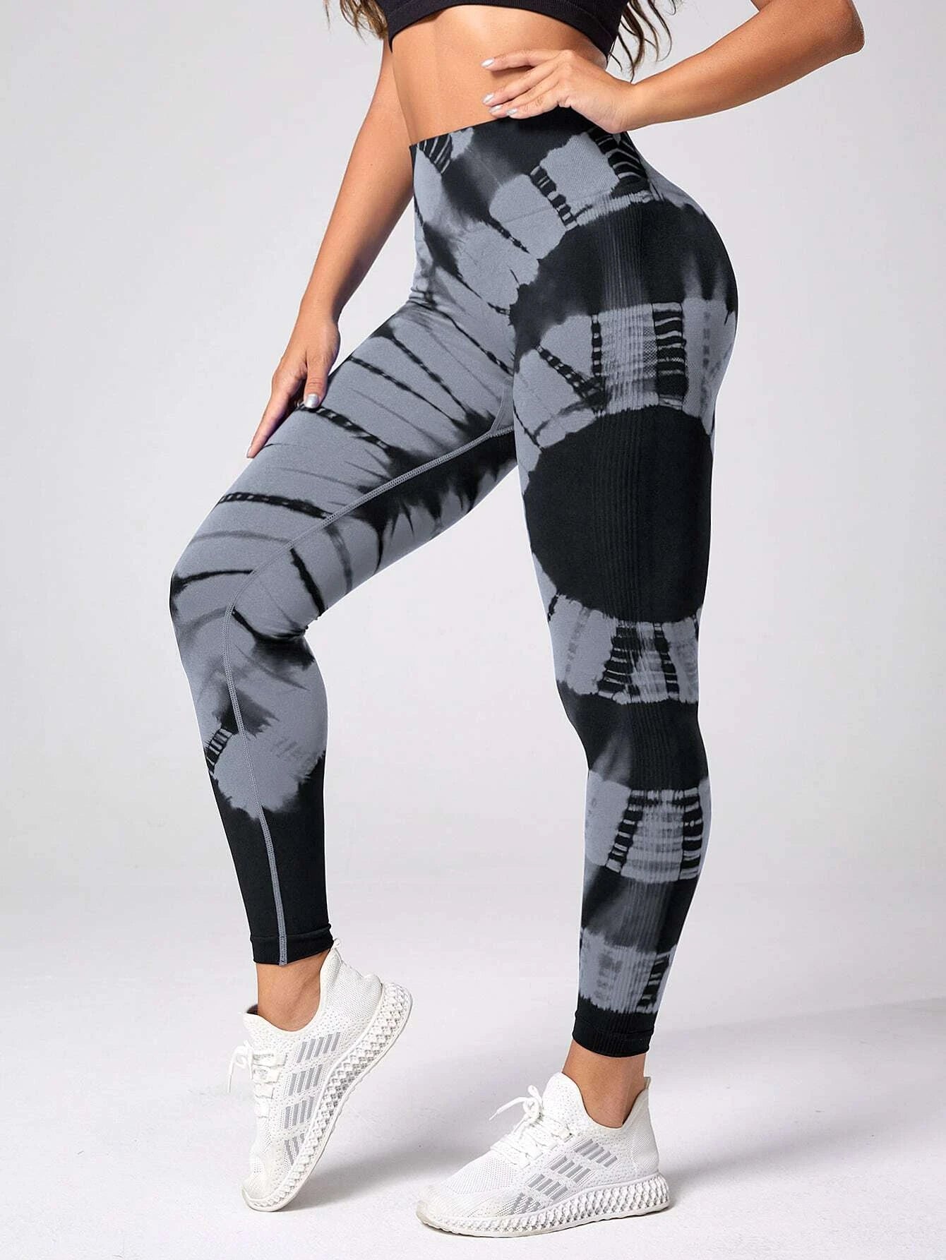 Yoga Trendy Tie Dye Yoga Leggings Seamless High Stretch Scrunch Butt Gym Leggings