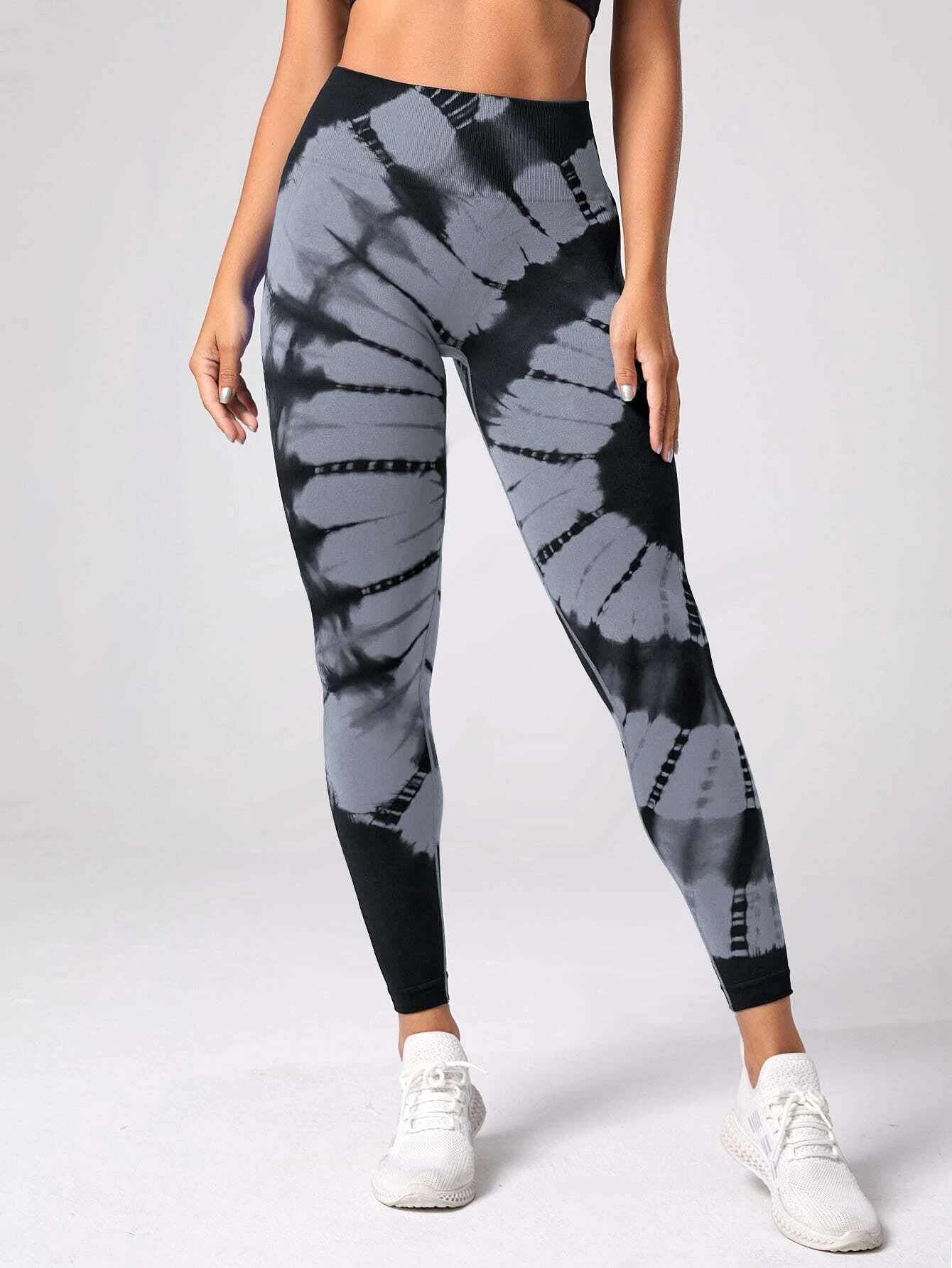 Yoga Trendy Tie Dye Yoga Leggings Seamless High Stretch Scrunch Butt Gym Leggings